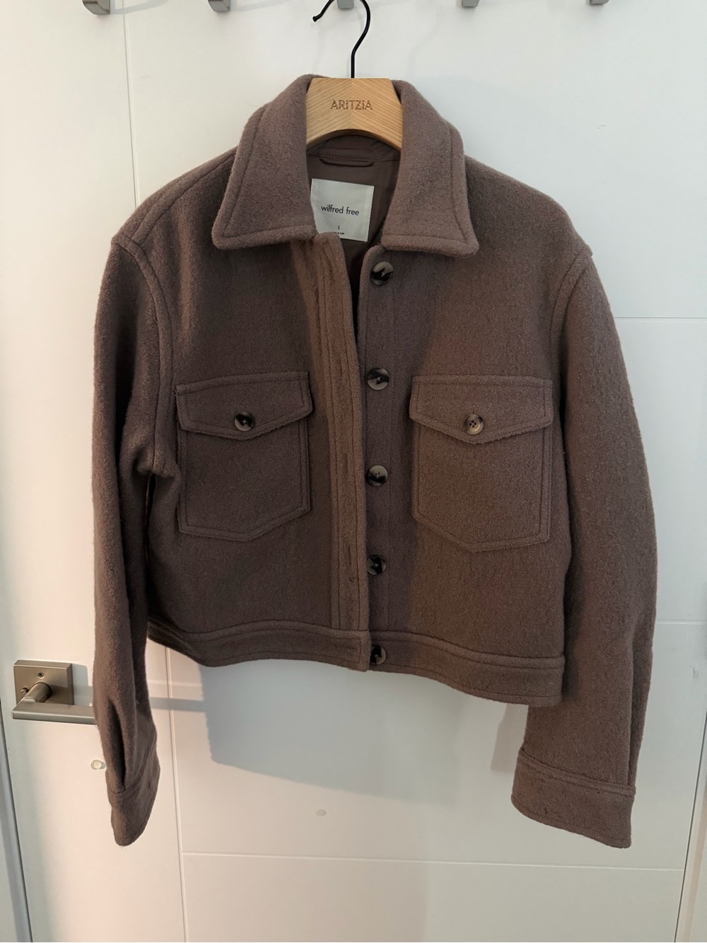 Wilfred Brown Wool-Blend Button Front Jacket